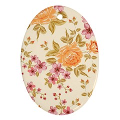 Peony Flower Floral Flora Pattern Oval Ornament (two Sides) by Bedest