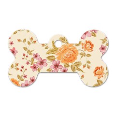 Peony Flower Floral Flora Pattern Dog Tag Bone (one Side) by Bedest