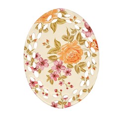 Peony Flower Floral Flora Pattern Ornament (oval Filigree)