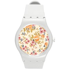 Peony Flower Floral Flora Pattern Round Plastic Sport Watch (m) by Bedest