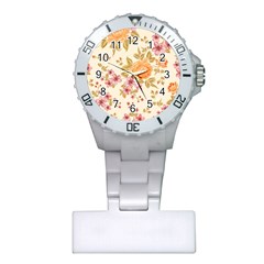 Peony Flower Floral Flora Pattern Plastic Nurses Watch by Bedest