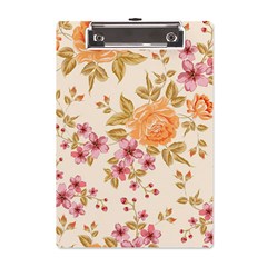 Peony Flower Floral Flora Pattern A5 Acrylic Clipboard by Bedest