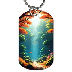 Autumn Trees Nature Dog Tag (one Side) by Bedest