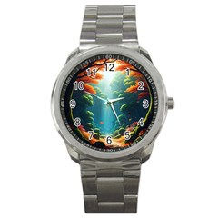 Autumn Trees Nature Sport Metal Watch by Bedest