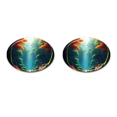 Autumn Trees Nature Cufflinks (oval) by Bedest