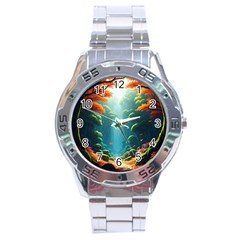 Autumn Trees Nature Stainless Steel Analogue Watch by Bedest