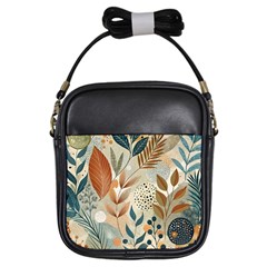 Leaves Pattern Flower Floral Flora Girls Sling Bag by Bedest