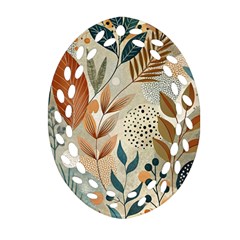 Leaves Pattern Flower Floral Flora Ornament (oval Filigree)