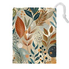 Leaves Pattern Flower Floral Flora Drawstring Pouch (4xl) by Bedest