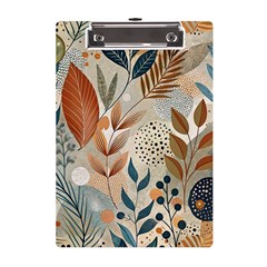 Leaves Pattern Flower Floral Flora A5 Acrylic Clipboard by Bedest