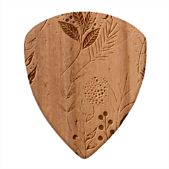 Leaves Pattern Flower Floral Flora Wood Guitar Pick (set Of 10) by Bedest