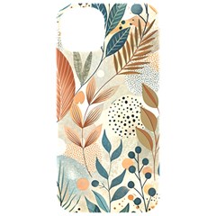 Leaves Pattern Flower Floral Flora Iphone 15 Pro Black Uv Print Pc Hardshell Case by Bedest