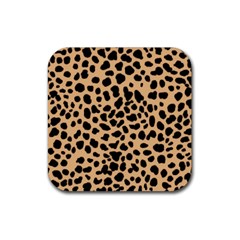 Leopard Skin Pattern Rubber Coaster (square) by Bedest