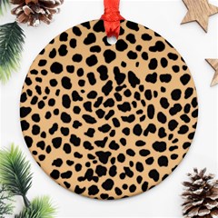 Leopard Skin Pattern Round Ornament (two Sides)