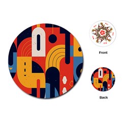 Abstract Pattern Playing Cards Single Design (round)