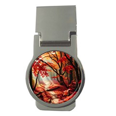 Forest Path Red Nature Money Clips (round) 