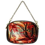 Forest Path Red Nature Chain Purse (One Side) Front