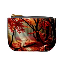 Forest Path Red Nature Mini Coin Purse