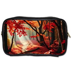 Forest Path Red Nature Toiletries Bag (one Side)