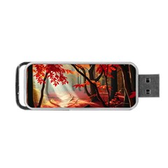 Forest Path Red Nature Portable Usb Flash (one Side) by Bedest