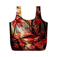 Forest Path Red Nature Full Print Recycle Bag (m)