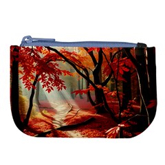 Forest Path Red Nature Large Coin Purse