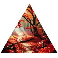 Forest Path Red Nature Wooden Puzzle Triangle