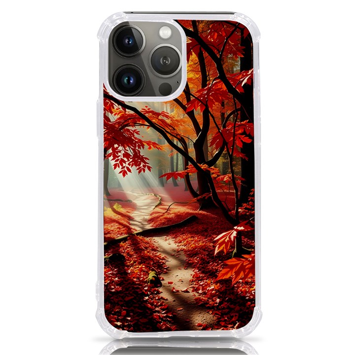 Forest Path Red Nature iPhone 13 Pro Max TPU UV Print Case