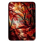 Forest Path Red Nature Rectangular Glass Fridge Magnet (4 pack) Front