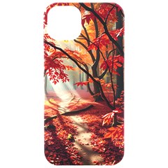 Forest Path Red Nature Iphone 15 Pro Black Uv Print Pc Hardshell Case