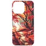 Forest Path Red Nature iPhone 15 Pro Max Black UV Print PC Hardshell Case Front