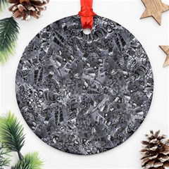 Geologic Marine Life Motif Black And White Print Ornament (round) by dflcprintsclothing