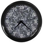 Geologic Marine Life Motif Black And White Print Wall Clock (Black) Front