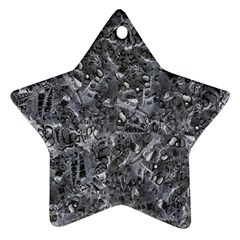 Geologic Marine Life Motif Black And White Print Star Ornament (two Sides)