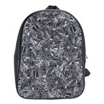 Geologic Marine Life Motif Black And White Print School Bag (Large) Front