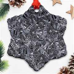 Geologic Marine Life Motif Black And White Print Ornament (snowflake)