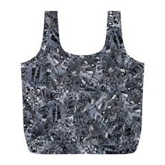 Geologic Marine Life Motif Black And White Print Full Print Recycle Bag (l)