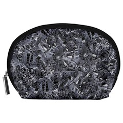 Geologic Marine Life Motif Black And White Print Accessory Pouch (large) by dflcprintsclothing