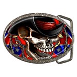 Confederate Flag Usa America United States Csa Civil War Rebel Dixie Military Poster Skull Belt Buckles Front