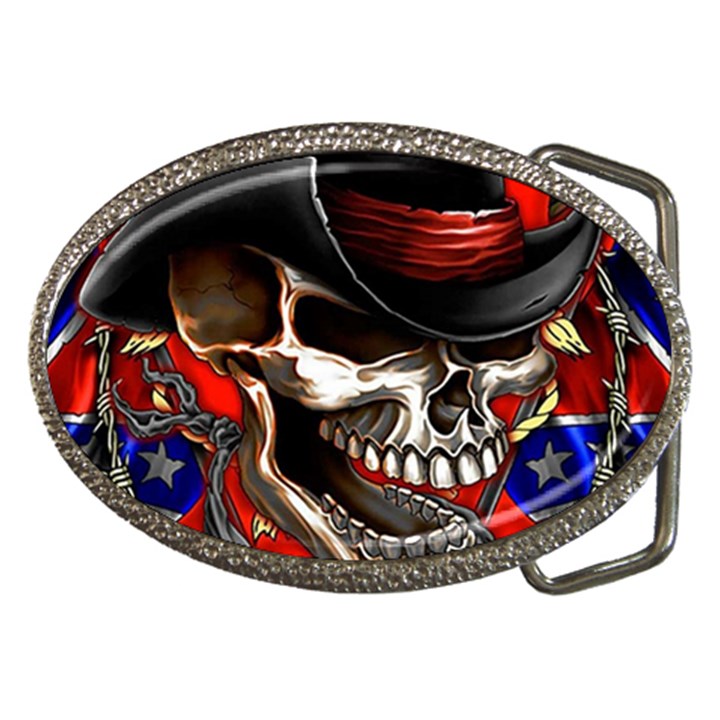 Confederate Flag Usa America United States Csa Civil War Rebel Dixie Military Poster Skull Belt Buckles