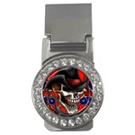 Confederate Flag Usa America United States Csa Civil War Rebel Dixie Military Poster Skull Money Clips (CZ)  Front