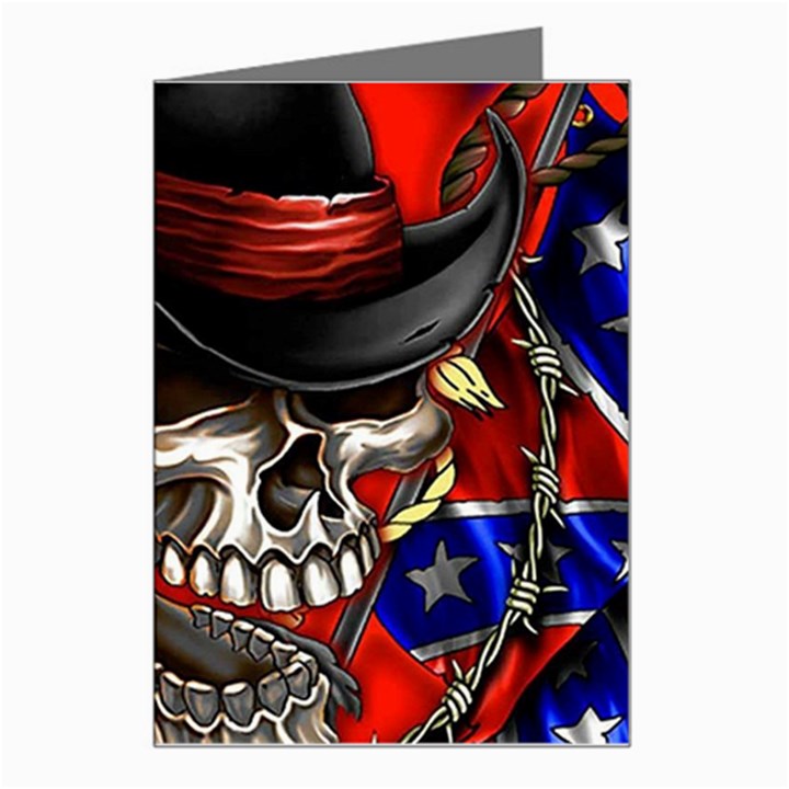 Confederate Flag Usa America United States Csa Civil War Rebel Dixie Military Poster Skull Greeting Card