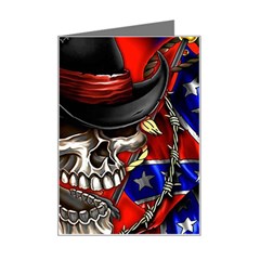 Confederate Flag Usa America United States Csa Civil War Rebel Dixie Military Poster Skull Mini Greeting Card by Ket1n9