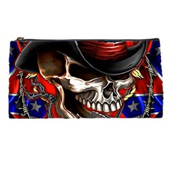 Confederate Flag Usa America United States Csa Civil War Rebel Dixie Military Poster Skull Pencil Case by Ket1n9