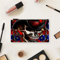 Confederate Flag Usa America United States Csa Civil War Rebel Dixie Military Poster Skull Cosmetic Bag (small) by Ket1n9