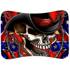 Confederate Flag Usa America United States Csa Civil War Rebel Dixie Military Poster Skull Velour Seat Head Rest Cushion by Ket1n9