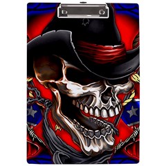 Confederate Flag Usa America United States Csa Civil War Rebel Dixie Military Poster Skull A4 Acrylic Clipboard by Ket1n9