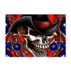 Confederate Flag Usa America United States Csa Civil War Rebel Dixie Military Poster Skull Crystal Sticker (a4) by Ket1n9