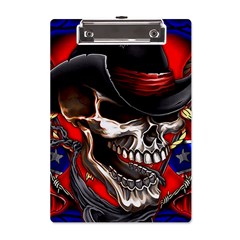 Confederate Flag Usa America United States Csa Civil War Rebel Dixie Military Poster Skull A5 Acrylic Clipboard by Ket1n9