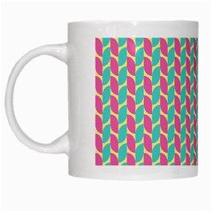 Yellow Blue Pattern White Mug